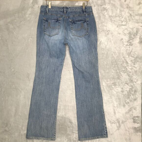 Ann Taylor LOFT Jeans Womens 8 Medium Blue Straight Leg Cotton Stretch Mid Rise - Picture 2 of 11